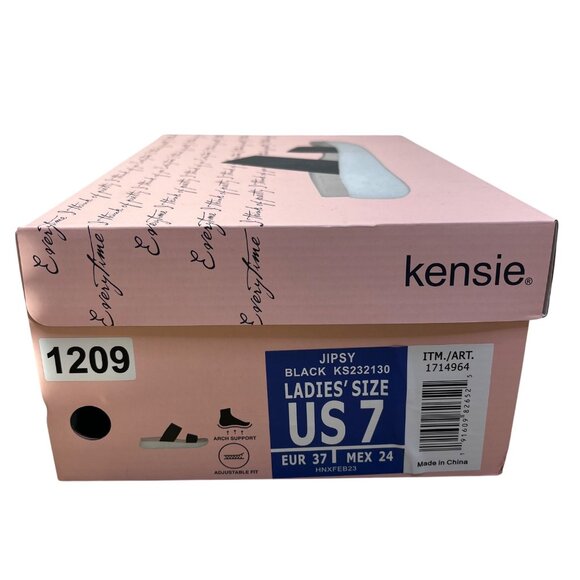 Kensie Women’s Black Adjustable Fit Arch Support Slide Jipsy Sandals Size 7M - Picture 9 of 9
